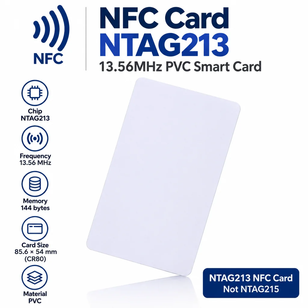 بطاقة الكترونية بنظام  PVC NFC Card 13.56Mhz NTAG213